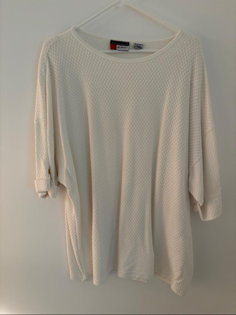 Alfani Cream Waffle-Knit Long Sleeve Top